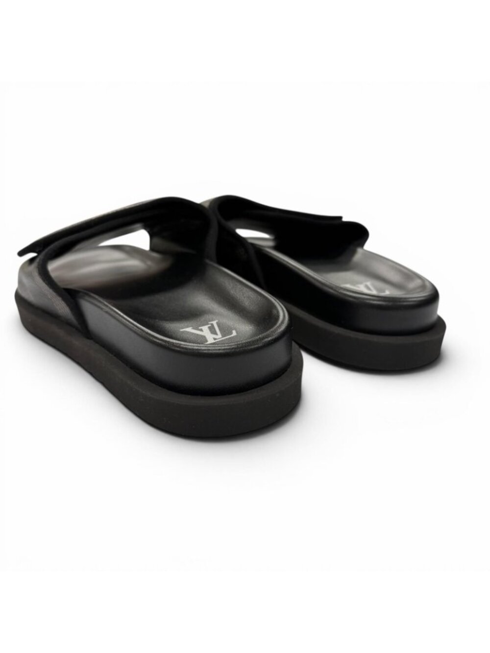 Louis Vuitton Miami Line Mules Leather Damier Giant Slide Sandals Black 9 - Picture 4 of 10